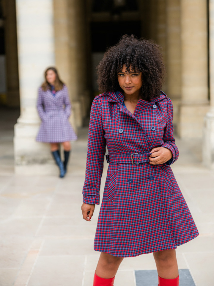 Trench Fancy Carreaux Navy